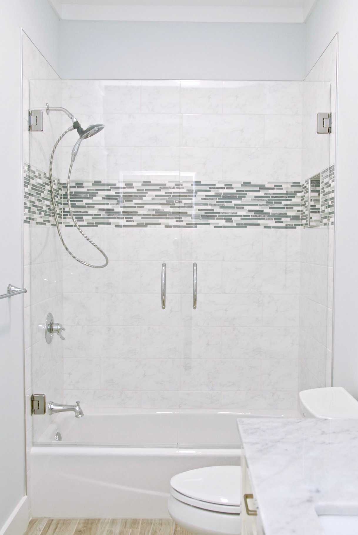 Photo of glass shower enclosure